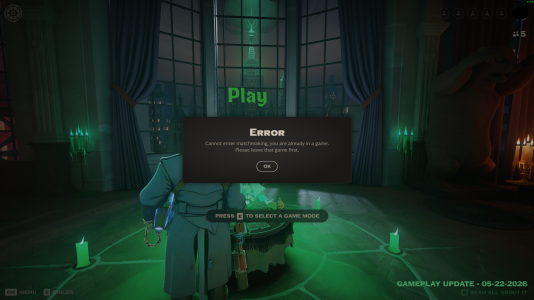 Getting Error trying to matchmake: cannot enter matchmaking | Deadlock