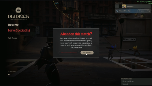 Trying to leave using the Leave Spectate button will give a penalty as if you abandoned a real match. You can still close the game, reopen it, and rejoin the match without any penalty.