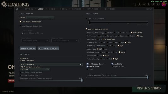 Vulkan: G-Sync (allegedly) enabled, VSync disabled, Reflex disabled. The FPS is unlimited and the frametime stays as low as it can be. Vulkan: G-Sync (allegedly) enabled, VSync disabled, Reflex disabled. The FPS is unlimited and the frametime stays as low as it can be.