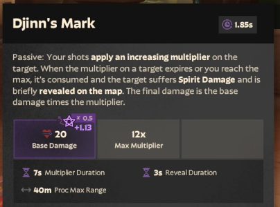 Level 3 tooltip for Djinn's Mark.