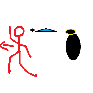 Caesar firing a shard of ice at an enemy as they run away Caesar firing a shard of ice at an enemy as they run away