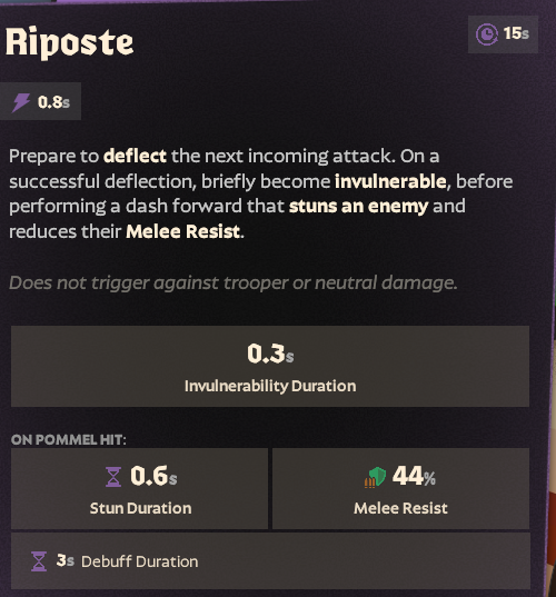 Melee Riposte Apollo Riposte tooltip says a flat number of melee resist instead of ...