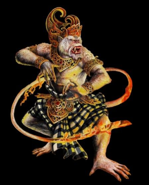 Hanuman, as depicted in Balinese folkore