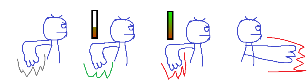 Abrams holds his punch and charges it up to max.